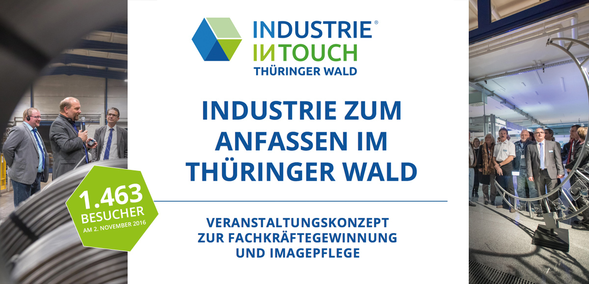 Industrie zum Anfassen bei einer Unternehmenspräsentation im Rahmen der Industrie inTouch Thüringer Wald, dem Veranstaltungskonzept zur Fachkräftegewinnung und Imagepflege