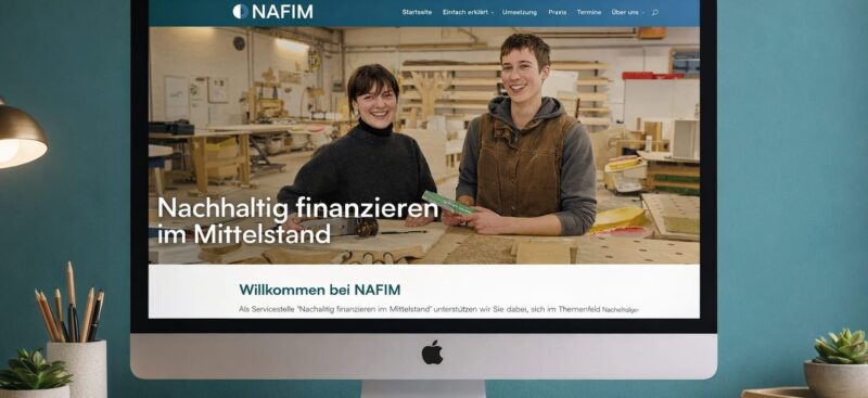 Screenshot der Website der Servicestelle NAFIM