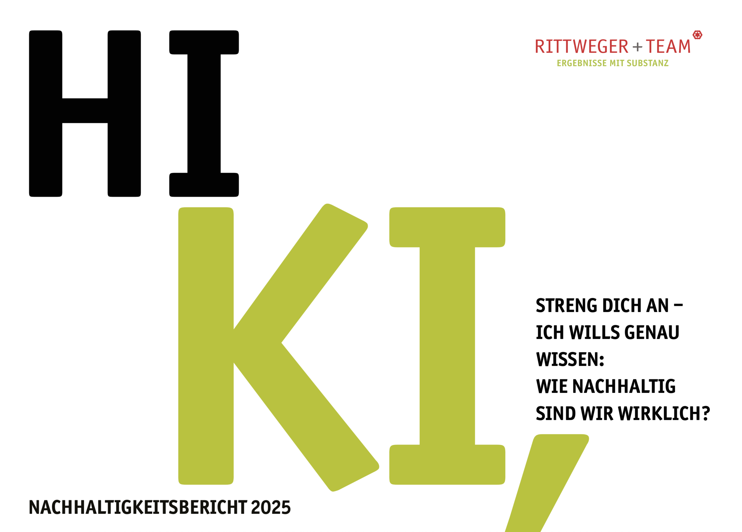 Titelgestaltung des Nachhaltigkeitsberichts 2025 von RIttweger und Team GmbH.