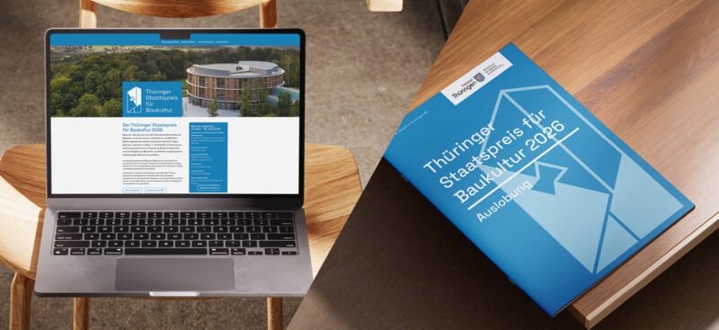 Gestaltung einer Webseite und Auslobungsbroschüre für den Thüringer Staatspreis für Baukultur 2026