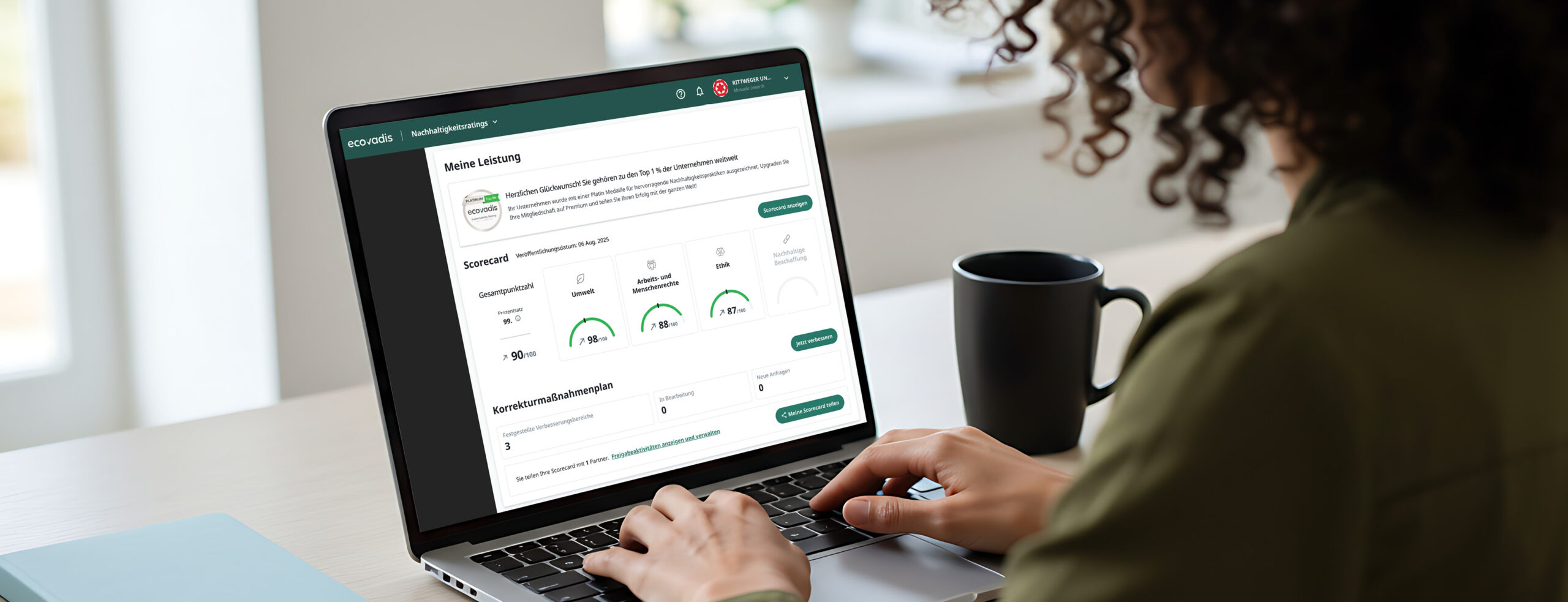 Dashboard des EcoVadis Programmes.